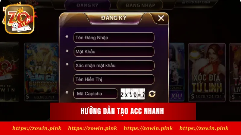 Hướng dẫn tạo acc nhanh