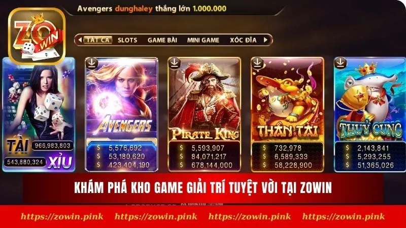 Khám phá kho game giải trí tuyệt vời tại Zowin